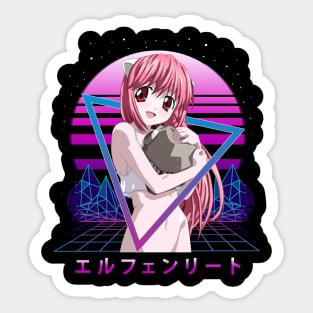 Visions Of Nyu Evolving Characters In Elfen Lied Manga Sticker